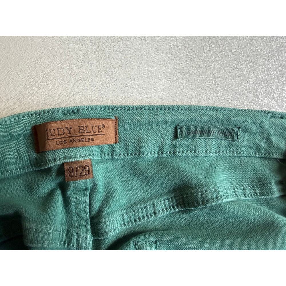 Judy Blue Women's Sea Green High Rise Garmernt Dyed 90's Straight Jeans Sz 9/29 - Picture 13 of 14